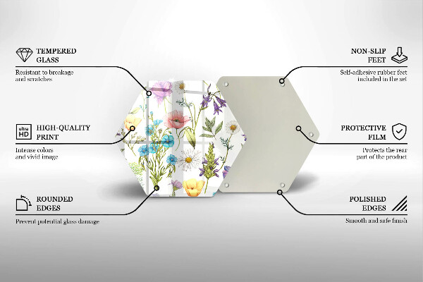 Deska szklana do kuchni Ilustracja kwiaty
