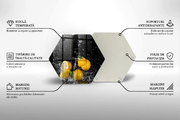 Deska szklana do kuchni Soczyste owoce cytryny