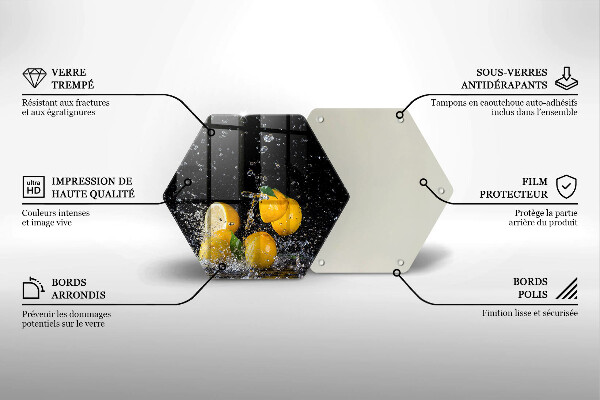 Deska szklana do kuchni Soczyste owoce cytryny