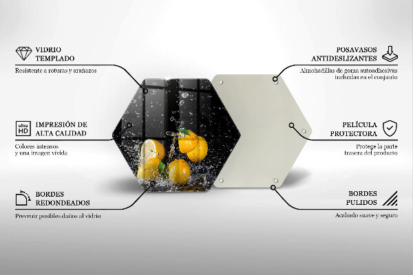 Deska szklana do kuchni Soczyste owoce cytryny