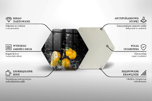 Deska szklana do kuchni Soczyste owoce cytryny
