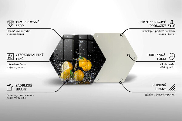 Deska szklana do kuchni Soczyste owoce cytryny
