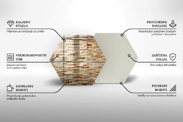 Deska szklana do kuchni Tekstura ozdobne kamienie