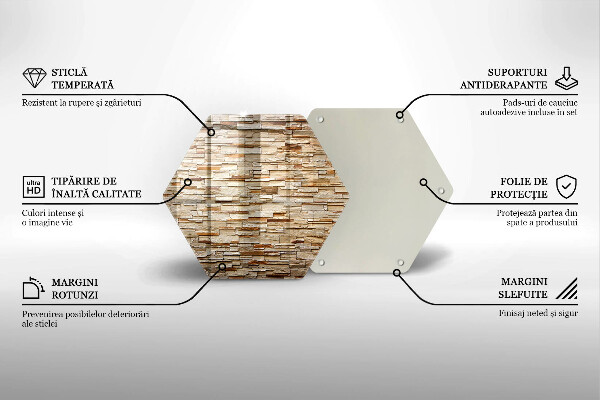 Deska szklana do kuchni Tekstura ozdobne kamienie