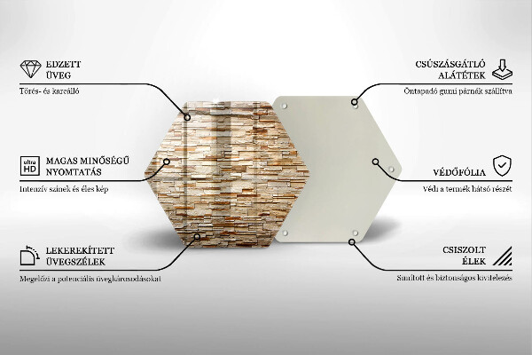 Deska szklana do kuchni Tekstura ozdobne kamienie