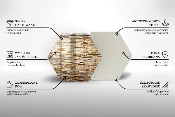 Deska szklana do kuchni Tekstura ozdobne kamienie