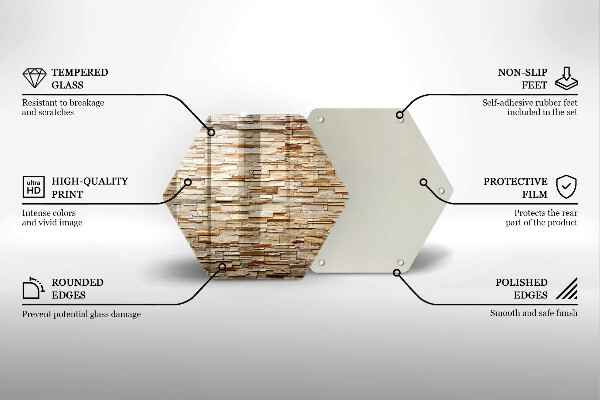 Deska szklana do kuchni Tekstura ozdobne kamienie