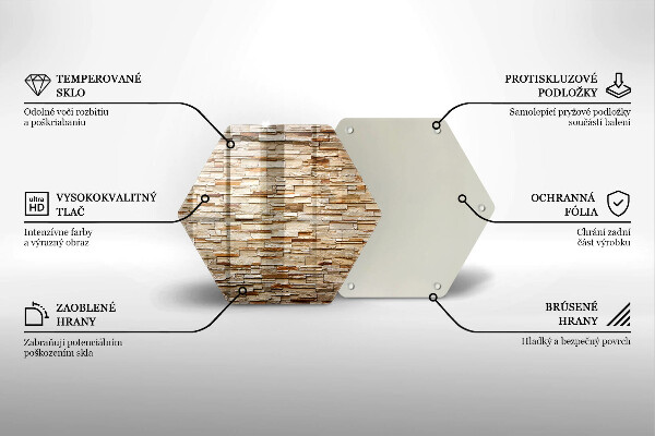 Deska szklana do kuchni Tekstura ozdobne kamienie