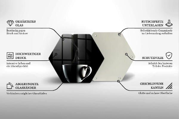 Deska szklana do kuchni Filiżanka herbaty