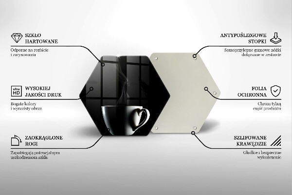 Deska szklana do kuchni Filiżanka herbaty