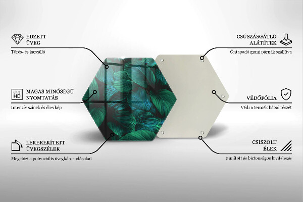 Deska szklana do kuchni Dżungla liście