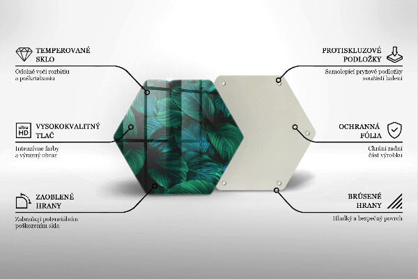 Deska szklana do kuchni Dżungla liście