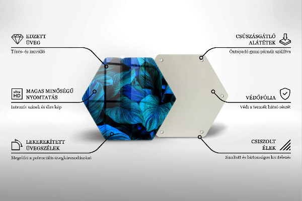 Deska szklana do kuchni Liście roślinność dżungli