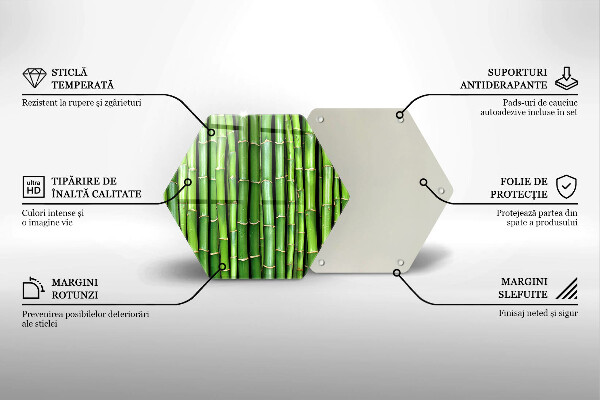 Deska szklana do kuchni Natura bambusy