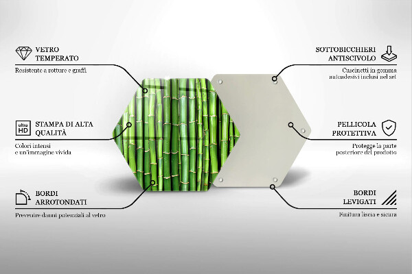 Deska szklana do kuchni Natura bambusy