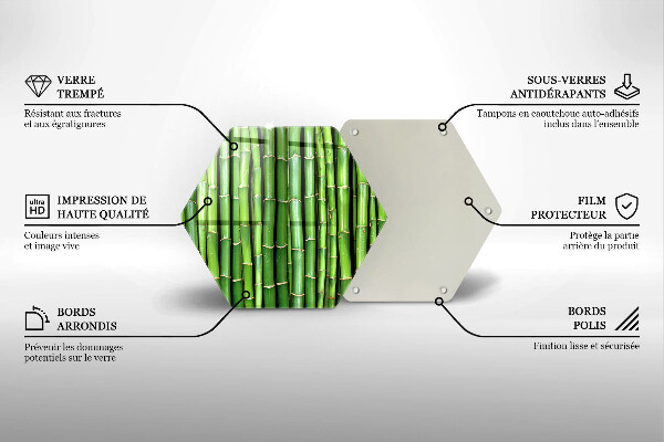 Deska szklana do kuchni Natura bambusy