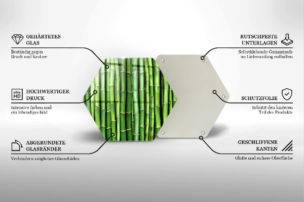 Deska szklana do kuchni Natura bambusy