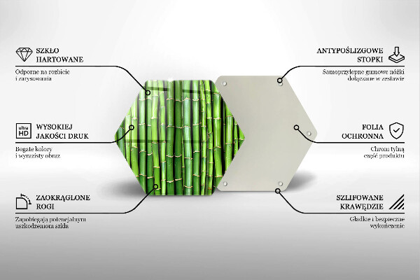 Deska szklana do kuchni Natura bambusy