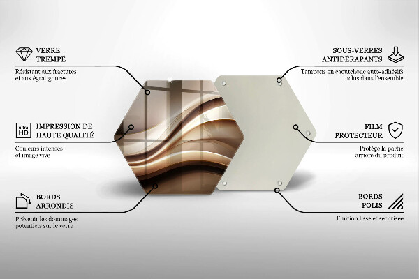 Deska szklana do kuchni Abstrakcja łagodne linie