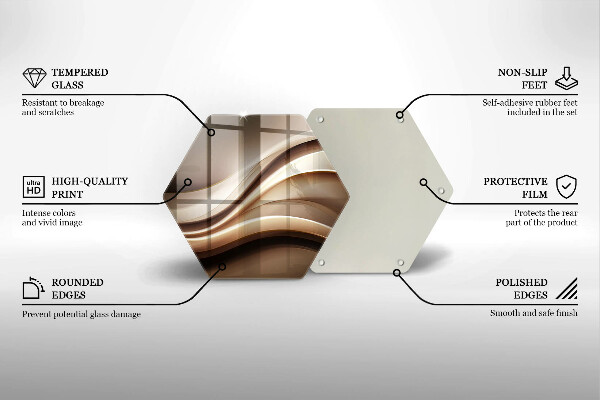 Deska szklana do kuchni Abstrakcja łagodne linie