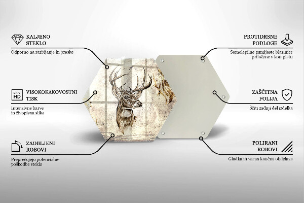 Deska szklana do kuchni Ilustracja zwierzę jeleń
