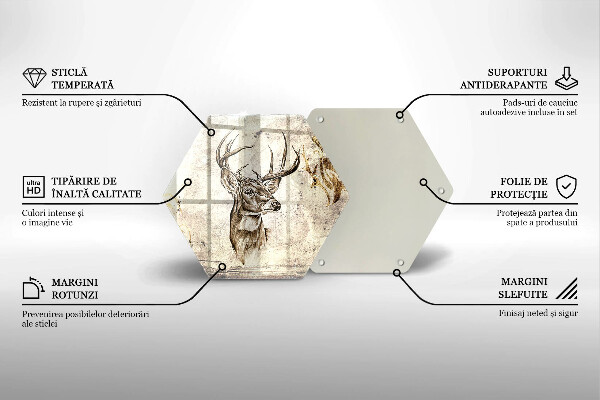 Deska szklana do kuchni Ilustracja zwierzę jeleń