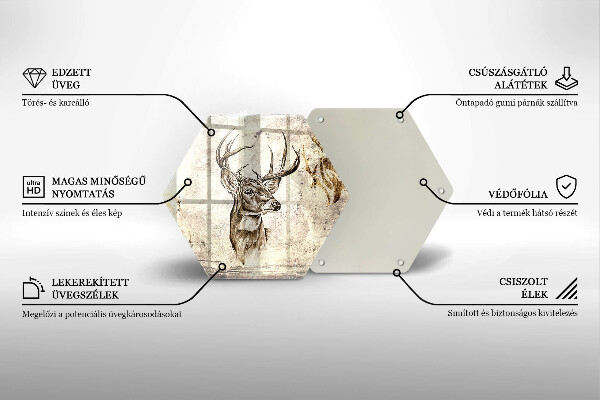Deska szklana do kuchni Ilustracja zwierzę jeleń