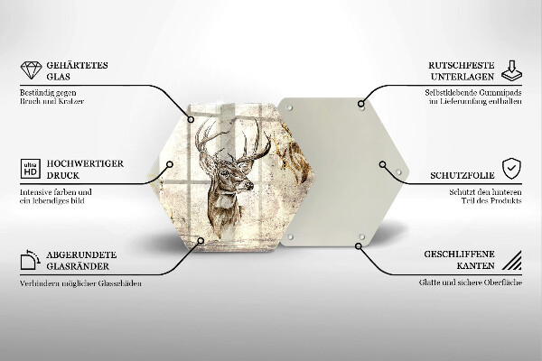 Deska szklana do kuchni Ilustracja zwierzę jeleń
