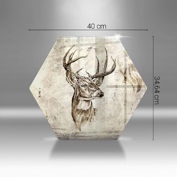 Deska szklana do kuchni Ilustracja zwierzę jeleń