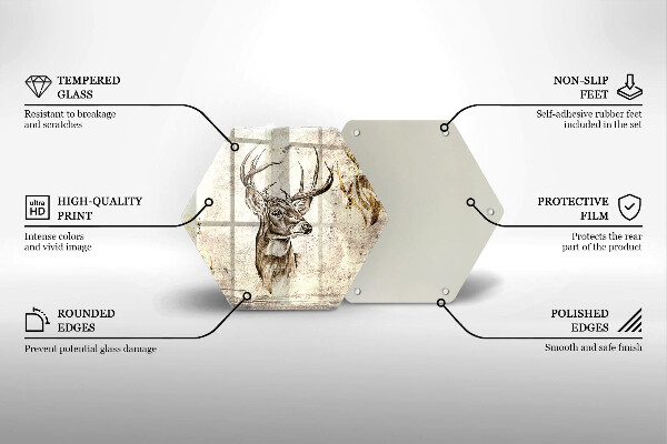 Deska szklana do kuchni Ilustracja zwierzę jeleń