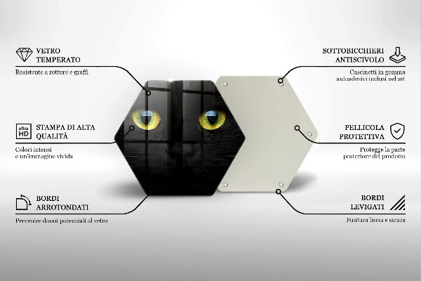 Deska szklana do kuchni Zwierzę kocie oczy