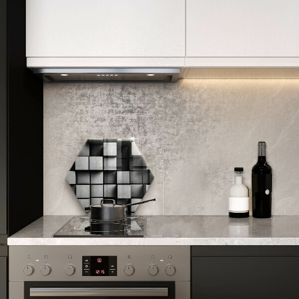 Deska szklana do kuchni Abstrakcja kwadraty 3D