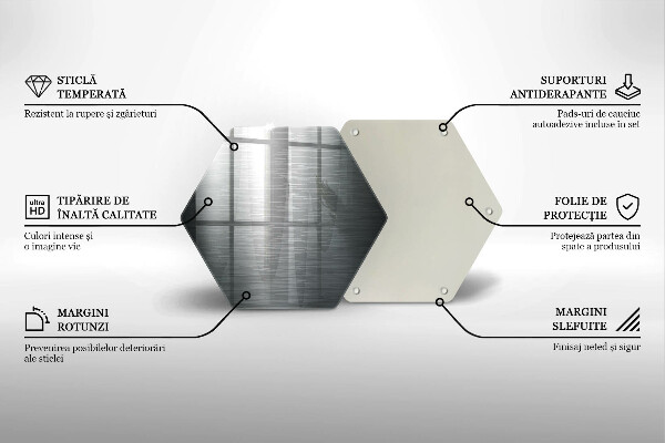 Deska szklana do kuchni Tekstura metal