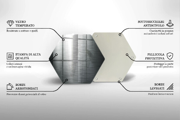 Deska szklana do kuchni Tekstura metal