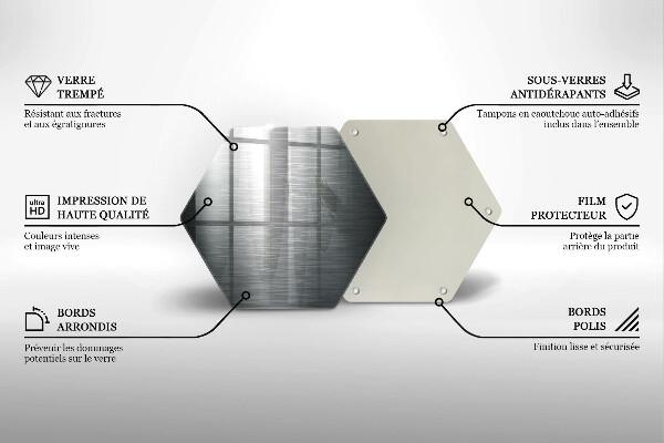 Deska szklana do kuchni Tekstura metal