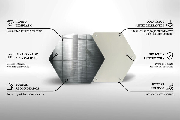 Deska szklana do kuchni Tekstura metal