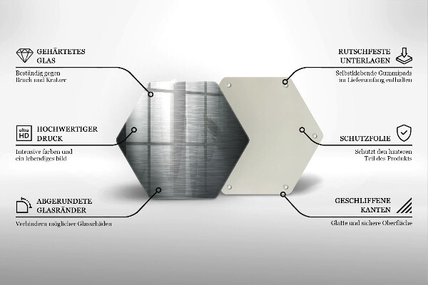 Deska szklana do kuchni Tekstura metal