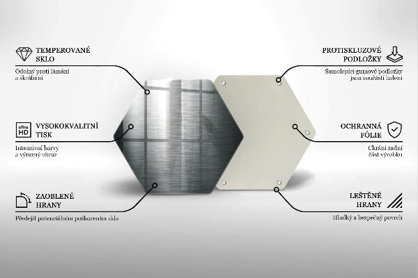 Deska szklana do kuchni Tekstura metal