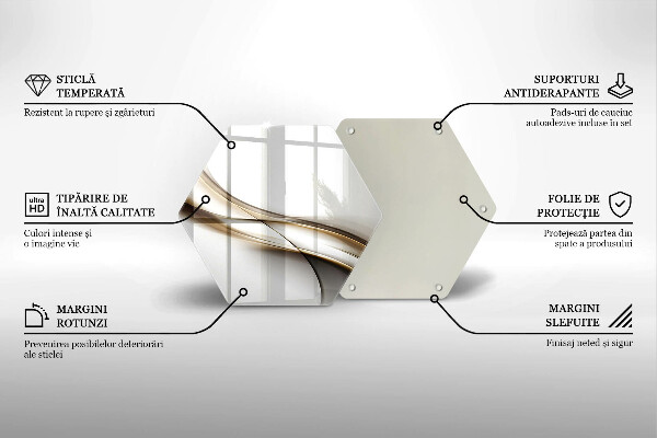 Deska szklana do kuchni Łagodne linie abstrakcja