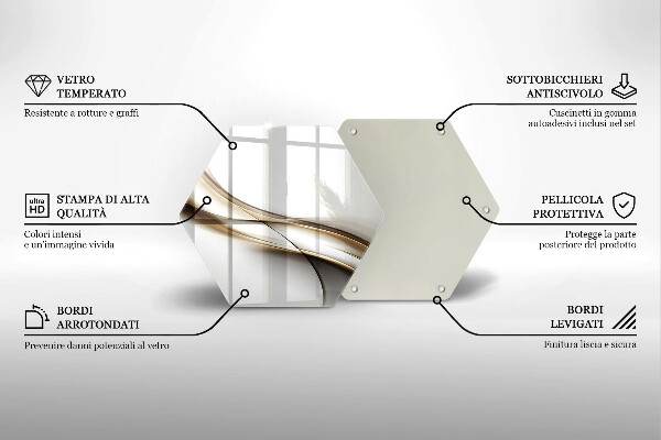 Deska szklana do kuchni Łagodne linie abstrakcja