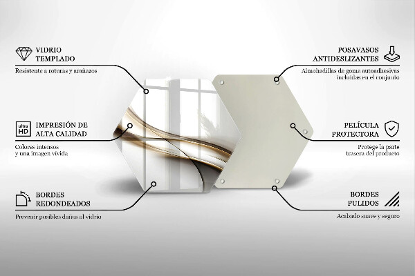 Deska szklana do kuchni Łagodne linie abstrakcja