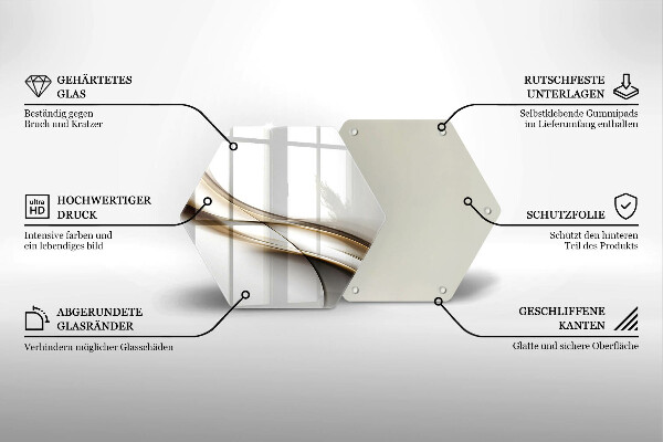 Deska szklana do kuchni Łagodne linie abstrakcja