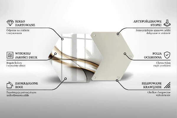 Deska szklana do kuchni Łagodne linie abstrakcja