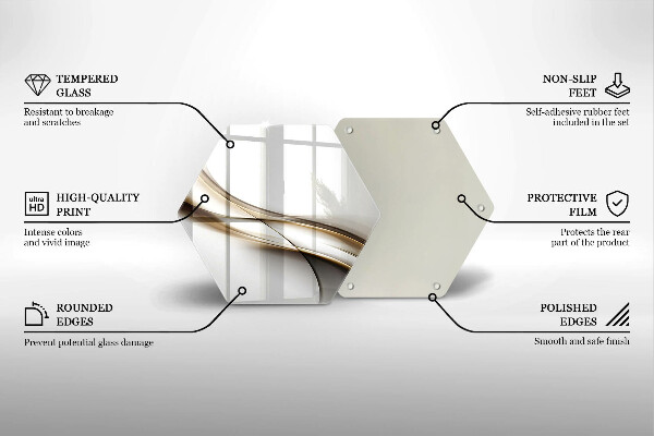 Deska szklana do kuchni Łagodne linie abstrakcja