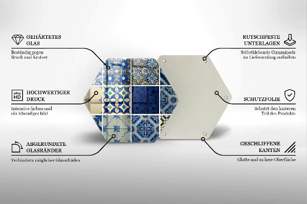 Deska szklana do kuchni Ozdobne kafelki płytki