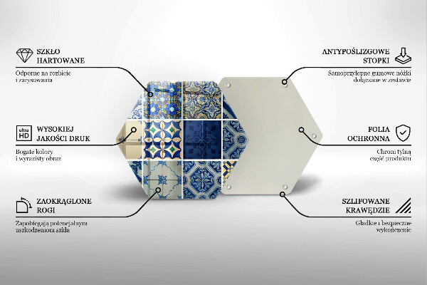 Deska szklana do kuchni Ozdobne kafelki płytki