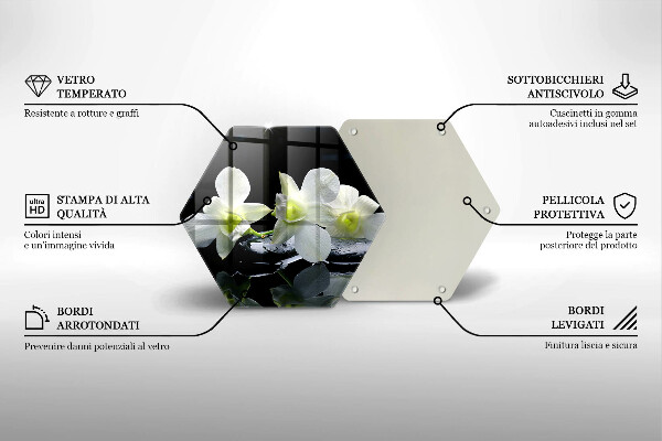 Deska szklana do kuchni Białe kwiaty w wodzie Zen