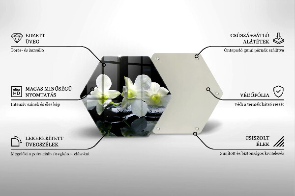 Deska szklana do kuchni Białe kwiaty w wodzie Zen