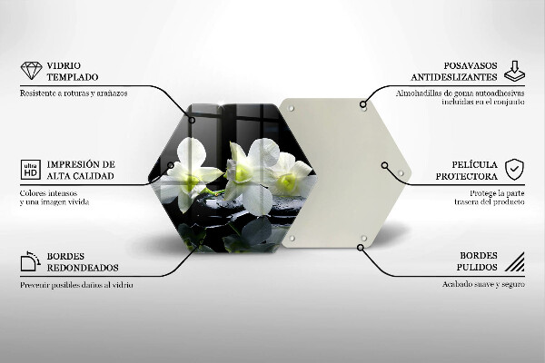 Deska szklana do kuchni Białe kwiaty w wodzie Zen