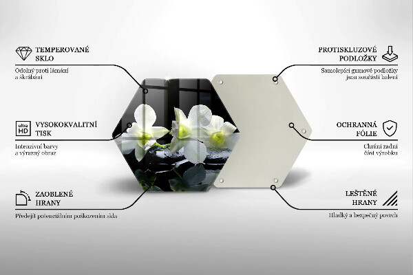 Deska szklana do kuchni Białe kwiaty w wodzie Zen